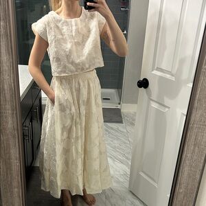 Elegant Cream Floral Dress